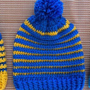 Crocheted Toddler Beanies with PomPom (For Ages 1-3)